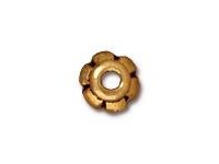 Tierracast Scalloped Bead Caps 4mm Gold plated - bag of 10