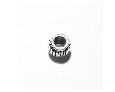 Pewter Big Hole Ribbed Spacer