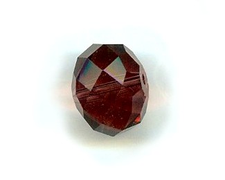 Faceted Glass Rondelle - 12X16mm - Purple