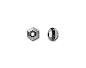 Tierracast Faceted Spacer - Antique Rhodium-plated Pewter 3mm