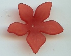 Lucite Flower Bead 28x7mm Red