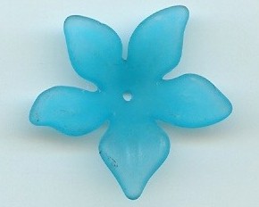 Lucite Flower Bead 28x7mm Blue