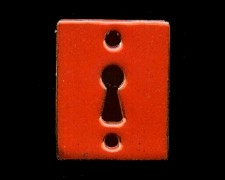 Enameled Lock Plate - Orange