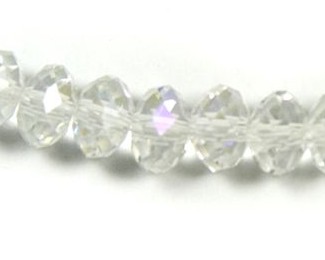 Faceted Glass Rondelle - 4x6mm - Clear Luster