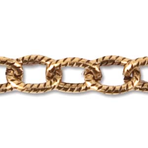 Nunn Design Antique Gold Plated Textured Cable Chain - Small