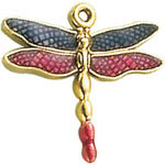 Red and Purple Dragonfly Charm