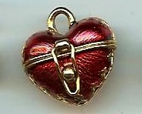 Red Enamel Heart Locket Prayer Box