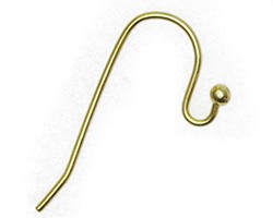 French Ear Wire - Gold Plated with 2mm Ball