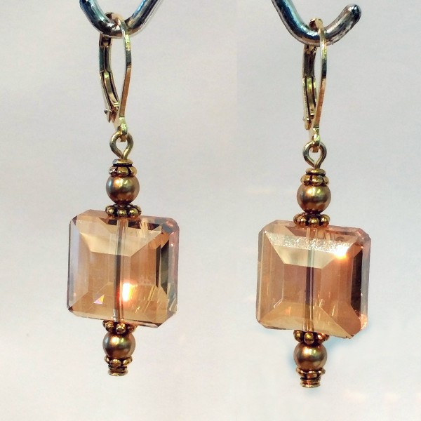 Earring Kit- Crystal Square Champagne