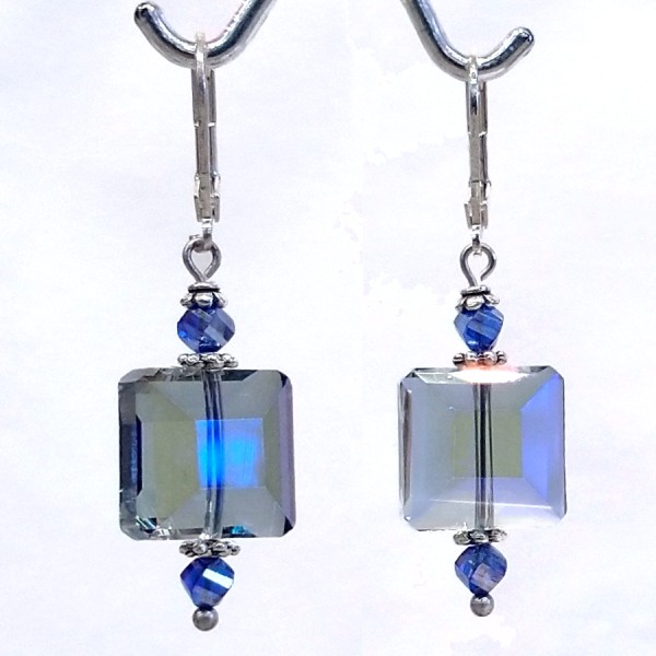 Earring Kit- Crystal Square Azure Glow
