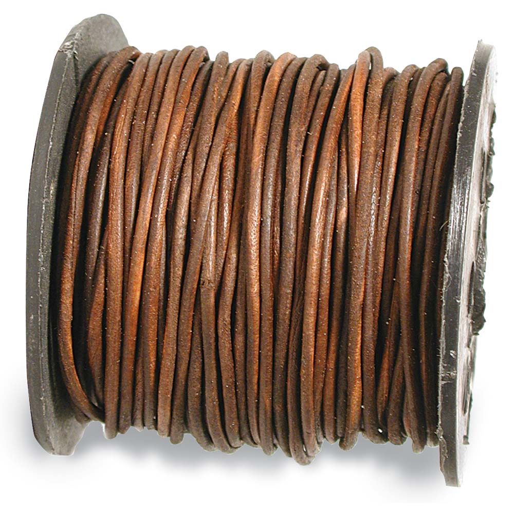 Leather Cord 1mm Round Distressed Brown