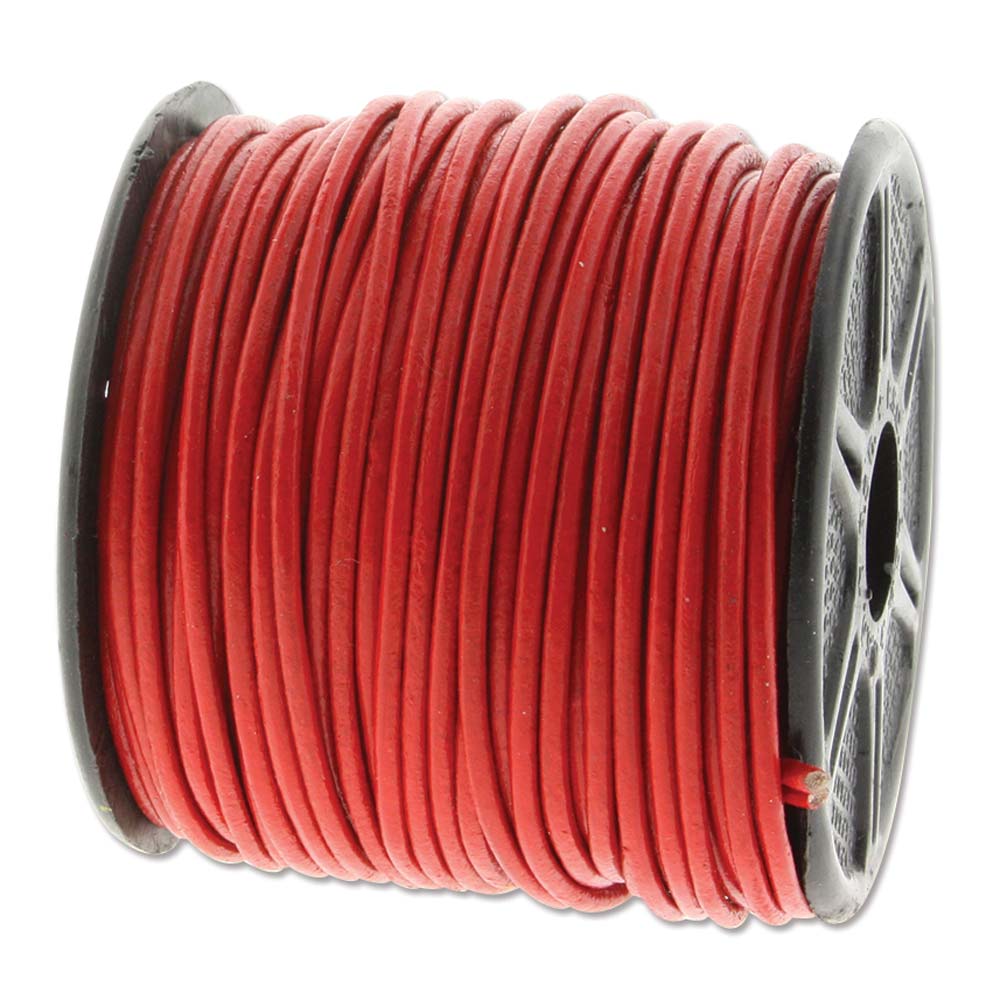 Leather Cord 1mm Round Red
