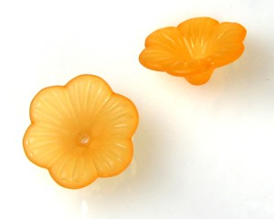 Lucite Flower Bead 21x9mm Orange