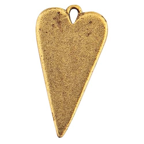 Nunn Design Elongated Heart Charm Antique Gold
