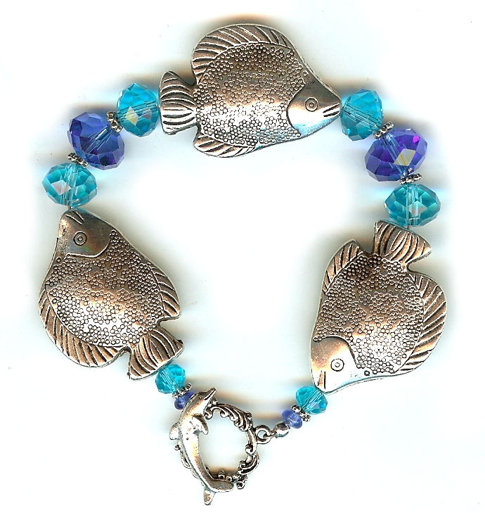 All Components to make Plenty of Fish in the Sea Bracelet