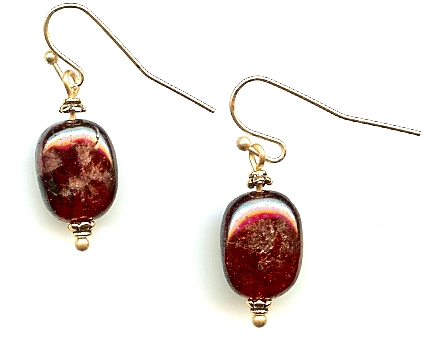 All Components to make Garnet Solitaire Earrings