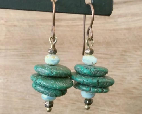 All Components to make Stacked Stone Earrings