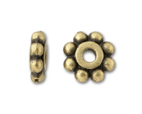 Brass Oxide Plated Beaded Heishi Spacer 6mm