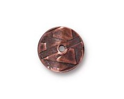 Copper Plated Wavy Disk Bead 10mm