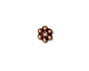 Copper-plated 3mm Daisy Spacer Beads - Bag of 20