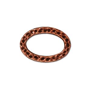 Copper Plated Hammertone Ring Link - Oval