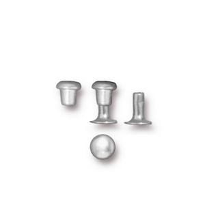 Tierracast Rivet Sets for Leather 4mm Cap 5mm Post Silver Plated