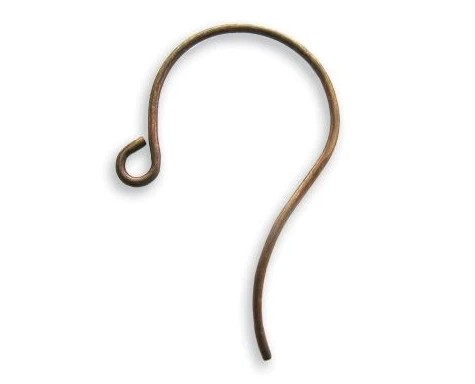Vintaj Brass Ear Wire - Round Loop ER40